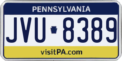 PA license plate JVU8389