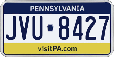 PA license plate JVU8427