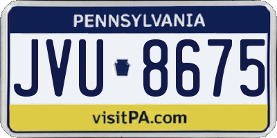 PA license plate JVU8675