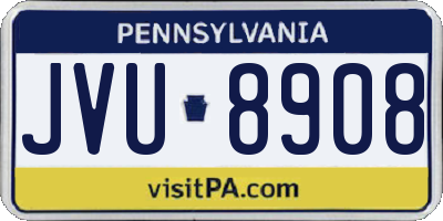 PA license plate JVU8908
