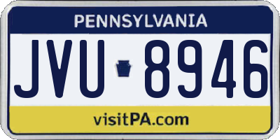 PA license plate JVU8946