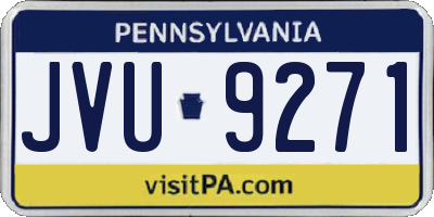 PA license plate JVU9271
