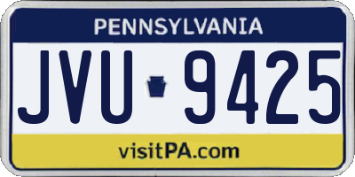PA license plate JVU9425