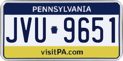 PA license plate JVU9651