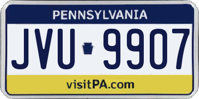 PA license plate JVU9907