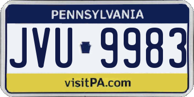 PA license plate JVU9983