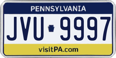 PA license plate JVU9997