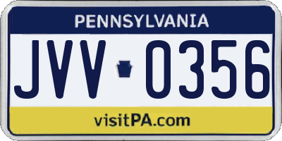 PA license plate JVV0356