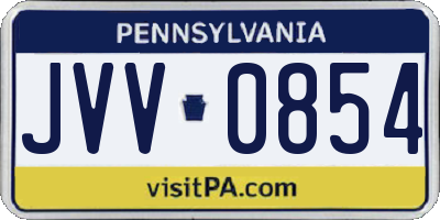 PA license plate JVV0854