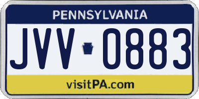 PA license plate JVV0883