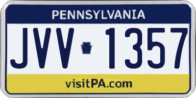 PA license plate JVV1357