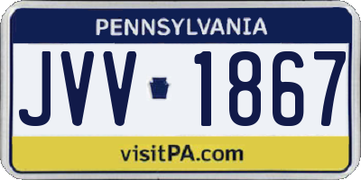 PA license plate JVV1867