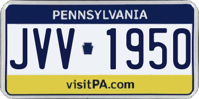 PA license plate JVV1950