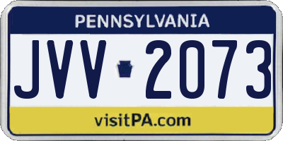 PA license plate JVV2073