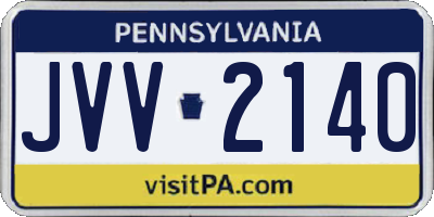 PA license plate JVV2140