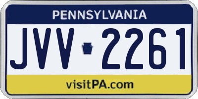 PA license plate JVV2261