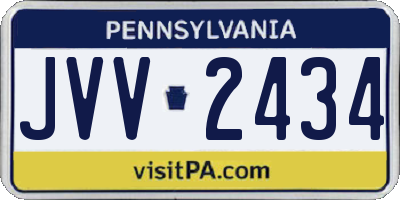 PA license plate JVV2434