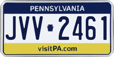 PA license plate JVV2461