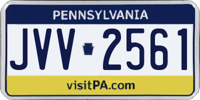 PA license plate JVV2561