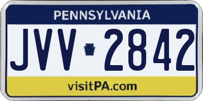 PA license plate JVV2842