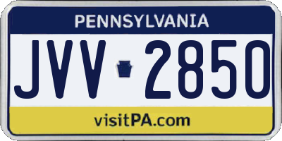 PA license plate JVV2850