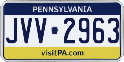 PA license plate JVV2963
