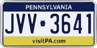 PA license plate JVV3641