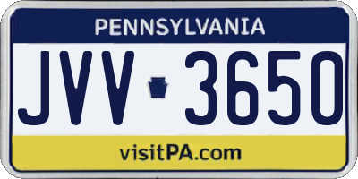 PA license plate JVV3650