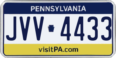 PA license plate JVV4433