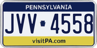 PA license plate JVV4558