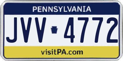 PA license plate JVV4772