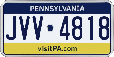 PA license plate JVV4818