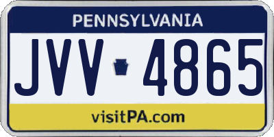 PA license plate JVV4865
