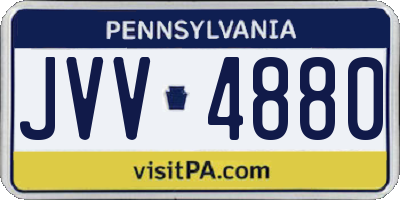 PA license plate JVV4880