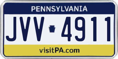 PA license plate JVV4911