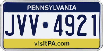 PA license plate JVV4921