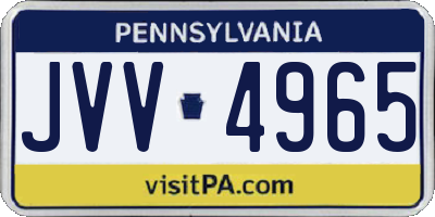 PA license plate JVV4965