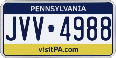 PA license plate JVV4988