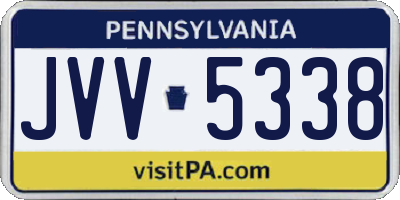 PA license plate JVV5338