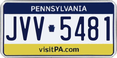 PA license plate JVV5481