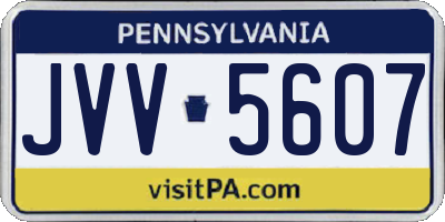 PA license plate JVV5607