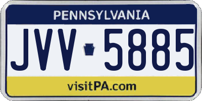 PA license plate JVV5885