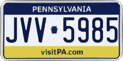 PA license plate JVV5985