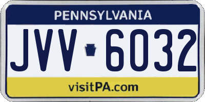 PA license plate JVV6032