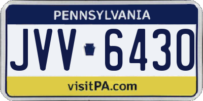 PA license plate JVV6430