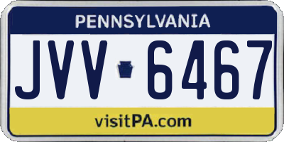 PA license plate JVV6467