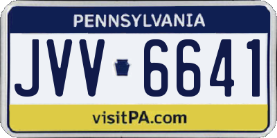 PA license plate JVV6641