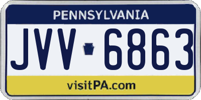 PA license plate JVV6863