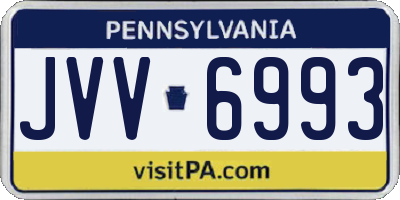 PA license plate JVV6993