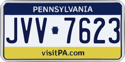 PA license plate JVV7623